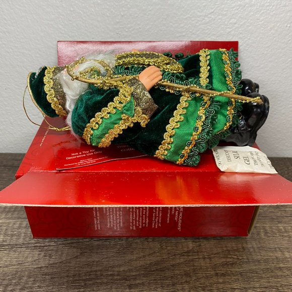 Home for the Holidays Visions of Santa Claus in Green Ornament 8" Christmas NWT - Picture 10 of 11